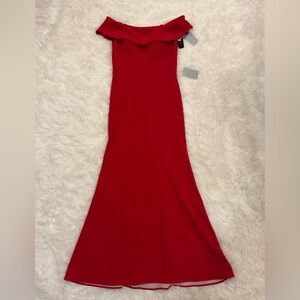 Betsy & Adam Strapless Red Dress